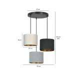 EMIBIG HILDE 3 BL PREMIUM MIX Fekete Beltéri Függőlámpa E27 IP20 EB-1055-3PREM