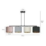 EMIBIG HILDE 4 BL MIX Fekete Beltéri Függőlámpa E27 IP20 EB-1055-4