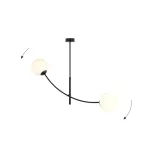 EMIBIG HUNTER 2 BLACK/OPAL Fekete Beltéri Mennyezeti lámpa E14 IP20 EB-1102-2