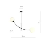 EMIBIG HUNTER 2 BLACK/OPAL Fekete Beltéri Mennyezeti lámpa E14 IP20 EB-1102-2