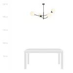 EMIBIG HUNTER 4 BLACK/OPAL Fekete Beltéri Mennyezeti lámpa E14 IP20 EB-1102-4