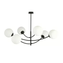   EMIBIG HUNTER 6 BLACK/OPAL Fekete Beltéri Mennyezeti lámpa E14 IP20 EB-1102-6