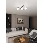 EMIBIG SMART 3 BLACK/OPAL Fekete Beltéri Mennyezeti lámpa E14 IP20 EB-1103-3
