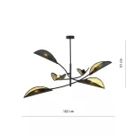 EMIBIG LOTUS 6 BLACK/GOLD Fekete Beltéri Mennyezeti lámpa E14 IP20 EB-1106-6