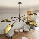 EMIBIG LOTUS 6 BLACK/GOLD Fekete Beltéri Mennyezeti lámpa E14 IP20 EB-1106-6
