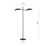 EMIBIG LOTUS LP2 BLACK/GOLD Fekete Beltéri Állólámpa E14 IP20 EB-1106-LP2