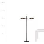 EMIBIG LOTUS LP2 BLACK/GOLD Fekete Beltéri Állólámpa E14 IP20 EB-1106-LP2