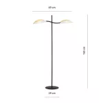 EMIBIG LOTUS LP2 WHITE/GOLD Fekete Beltéri Állólámpa E14 IP20 EB-1107-LP2