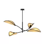 EMIBIG LOTUS 4 BLACK/RATTAN Fekete Beltéri Mennyezeti lámpa E14 IP20 EB-1108-4
