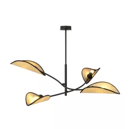   EMIBIG LOTUS 4 BLACK/RATTAN Fekete Beltéri Mennyezeti lámpa E14 IP20 EB-1108-4