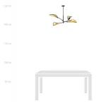 EMIBIG LOTUS 4 BLACK/RATTAN Fekete Beltéri Mennyezeti lámpa E14 IP20 EB-1108-4
