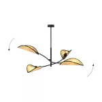 EMIBIG LOTUS 4 BLACK/RATTAN Fekete Beltéri Mennyezeti lámpa E14 IP20 EB-1108-4