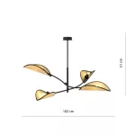 EMIBIG LOTUS 4 BLACK/RATTAN Fekete Beltéri Mennyezeti lámpa E14 IP20 EB-1108-4
