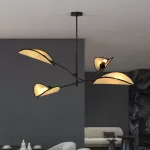 EMIBIG LOTUS 4 BLACK/RATTAN Fekete Beltéri Mennyezeti lámpa E14 IP20 EB-1108-4