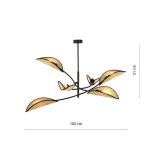 EMIBIG LOTUS 6 BLACK/RATTAN Fekete Beltéri Mennyezeti lámpa E14 IP20 EB-1108-6