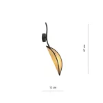 EMIBIG LOTUS K1 BLACK/RATTAN Fekete Beltéri Fali lámpa E14 IP20 EB-1108-K1