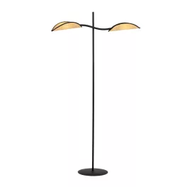   EMIBIG LOTUS LP2 BLACK/RATTAN Fekete Beltéri Állólámpa E14 IP20 EB-1108-LP2
