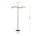 EMIBIG LOTUS LP2 BLACK/RATTAN Fekete Beltéri Állólámpa E14 IP20 EB-1108-LP2