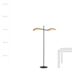 EMIBIG LOTUS LP2 BLACK/RATTAN Fekete Beltéri Állólámpa E14 IP20 EB-1108-LP2