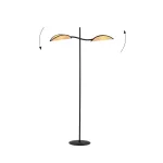 EMIBIG LOTUS LP2 BLACK/RATTAN Fekete Beltéri Állólámpa E14 IP20 EB-1108-LP2
