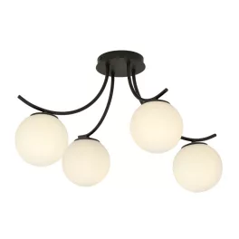   EMIBIG BOSTON 4 BLACK/OPAL Fekete Beltéri Mennyezeti lámpa E14 IP20 EB-1109-4