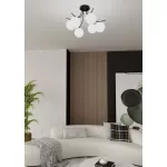 EMIBIG BOSTON 6 BLACK/OPAL Fekete Beltéri Mennyezeti lámpa E14 IP20 EB-1109-6