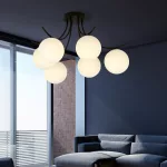 EMIBIG BOSTON 6 BLACK/OPAL Fekete Beltéri Mennyezeti lámpa E14 IP20 EB-1109-6