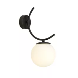   EMIBIG BOSTON K1 BLACK/OPAL Fekete Beltéri Fali lámpa E14 IP20 EB-1109-k1