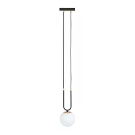   EMIBIG GLAM 1 BLACK/OPAL Fekete Beltéri Függőlámpa E14 IP20 EB-1112-1
