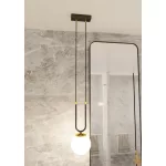 EMIBIG GLAM 1 BLACK/OPAL Fekete Beltéri Függőlámpa E14 IP20 EB-1112-1