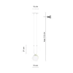 EMIBIG GLAM 1 WHITE/OPAL Fehér Beltéri Függőlámpa E14 IP20 EB-1115-1