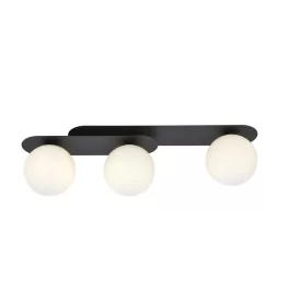   EMIBIG PLAZA 3 BLACK/OPAL Fekete Beltéri Mennyezeti lámpa E14 IP20 EB-1118-3