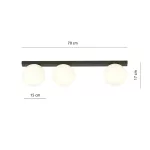 EMIBIG FIT 3 BLACK/OPAL Fekete Beltéri Mennyezeti lámpa E14 IP20 EB-1124-3