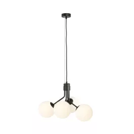   EMIBIG NOVA 4 BLACK/OPAL Fekete Beltéri Függőlámpa E14 IP20 EB-1138-4