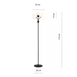 EMIBIG NOVA LP3 BLACK/OPAL Fekete Beltéri Állólámpa E14 IP20 EB-1138-LP3