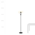 EMIBIG NOVA LP3 BLACK/OPAL Fekete Beltéri Állólámpa E14 IP20 EB-1138-LP3