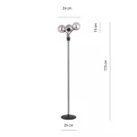 EMIBIG NOVA LP3 BLACK/GRAFIT Fekete Beltéri Állólámpa E14 IP20 EB-1140-LP3