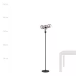EMIBIG NOVA LP3 BLACK/GRAFIT Fekete Beltéri Állólámpa E14 IP20 EB-1140-LP3