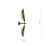 EMIBIG VENE K2 BLACK/GOLD Fekete Beltéri Fali lámpa E14 IP20 EB-1158-K2