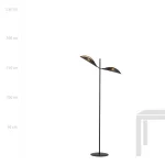 EMIBIG VENE LP2 BLACK/GOLD Fekete Beltéri Állólámpa E14 IP20 EB-1158-LP2