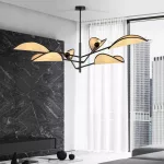 EMIBIG VENE 6 BLACK/RATTAN Fekete Beltéri Mennyezeti lámpa E14 IP20 EB-1160-6