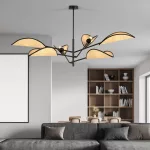 EMIBIG VENE 6 BLACK/RATTAN Fekete Beltéri Mennyezeti lámpa E14 IP20 EB-1160-6