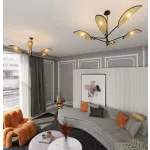 EMIBIG VENE 6 BLACK/RATTAN Fekete Beltéri Mennyezeti lámpa E14 IP20 EB-1160-6