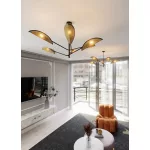 EMIBIG VENE 6 BLACK/RATTAN Fekete Beltéri Mennyezeti lámpa E14 IP20 EB-1160-6