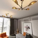 EMIBIG VENE 6 BLACK/RATTAN Fekete Beltéri Mennyezeti lámpa E14 IP20 EB-1160-6