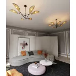 EMIBIG VENE 6 BLACK/RATTAN Fekete Beltéri Mennyezeti lámpa E14 IP20 EB-1160-6