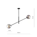 EMIBIG LINEAR 2 BLACK/GRAFIT Fekete Beltéri Függőlámpa E14 IP20 EB-1167-2
