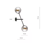 EMIBIG LINEAR K2 BLACK/GRAFIT Fekete Beltéri Fali lámpa E14 IP20 EB-1167-K2