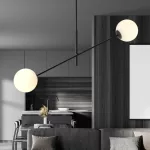 EMIBIG LINEAR 2 BLACK/OPAL Fekete Beltéri Függőlámpa E14 IP20 EB-1169-2