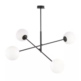   EMIBIG LINEAR 4 BLACK/OPAL Fekete Beltéri Függőlámpa E14 IP20 EB-1169-4
